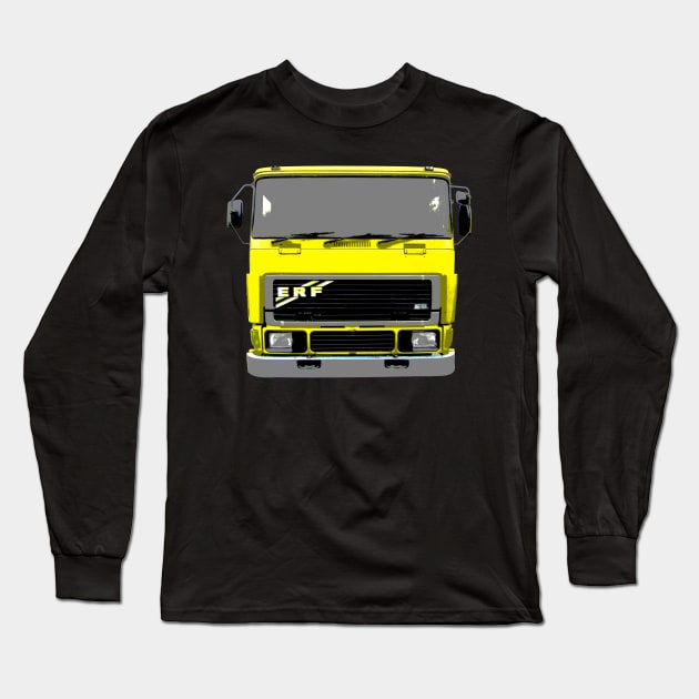 ERF E6 1980s classic heavy lorry yellow Long Sleeve T-Shirt by soitwouldseem